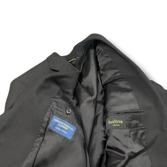 Jack Victor Suit Mens 43R Beige 100% Wool Pants 38x28 Lanza CT 2 Pieces Vintage - Picture 5 of 15